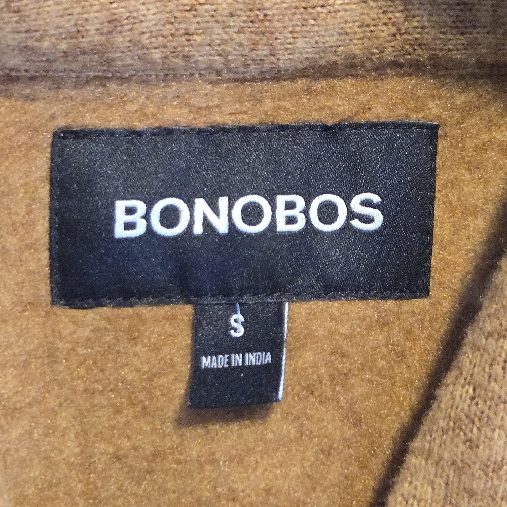 Bonobos Mens Brown Patch Pocket Button Front Polar Fleece Chore Jacket Small - Picture 8 of 9